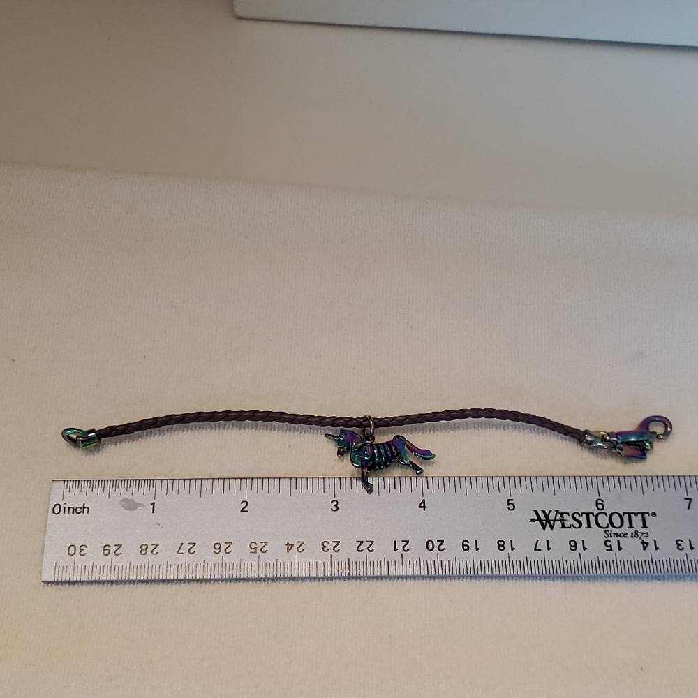 Coach Rainbow Unicorn Braided Leather Friendship Bracelet - Picture 5 of 5